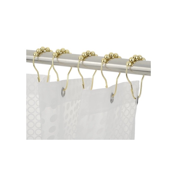 Amazer Shower Curtain Hooks, 12 Count, Stainless Steel, Polished Golden - Picture 5 of 8